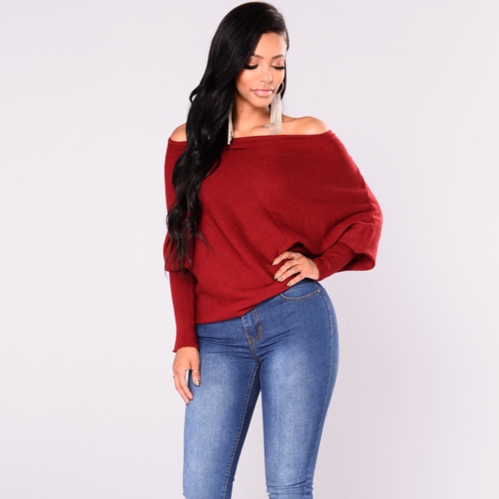 Red off shoulder top